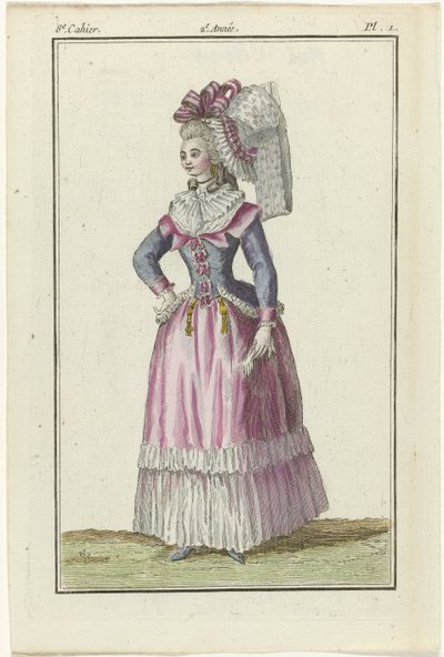 متجر للأزياء الفرنسية والإنجليزية الجديدة ، kopie naar 1787 ، Pl.1 ، دفتر 8th بواسطة كلود لويس Desrais