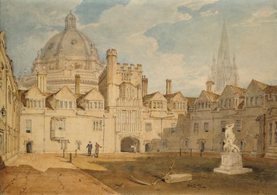 منظر من داخل كلية Brazen Nose Quadrangle ، أكسفورد ، 1803-1804 بواسطة جوزيف مالورد وليام تورنر