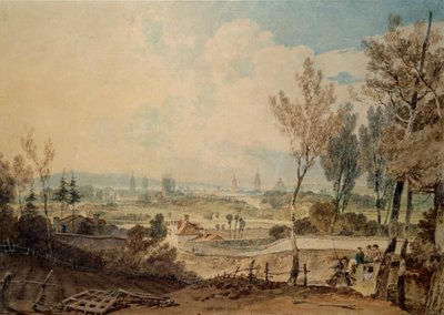 منظر لأوكسفورد من الجانب الجنوبي من هيدينغتون هيل ، 1803-1804 بواسطة جوزيف مالورد وليام تورنر