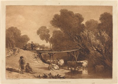 Bridge and Cows ، تم نشره عام 1807. بواسطة جوزيف مالورد وليام تورنر