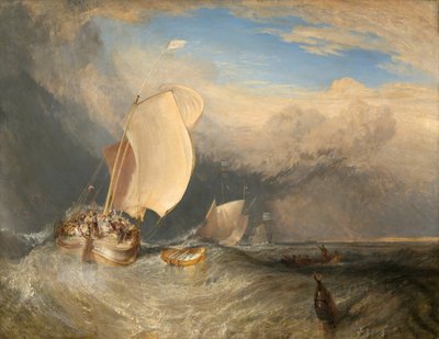 قوارب الصيد مع الباعة المتجولين المساومة على الأسماك ، 183738. بواسطة جوزيف مالورد وليام تورنر