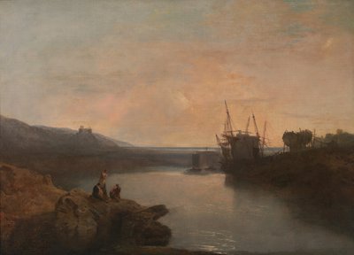 قلعة Harlech ، من Tygwyn Ferry ، Summer Evening Twilight ، 1799. بواسطة جوزيف مالورد وليام تورنر
