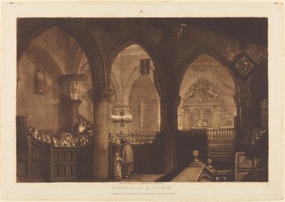 داخل الكنيسة ، نُشر عام 1819. بواسطة جوزيف مالورد وليام تورنر