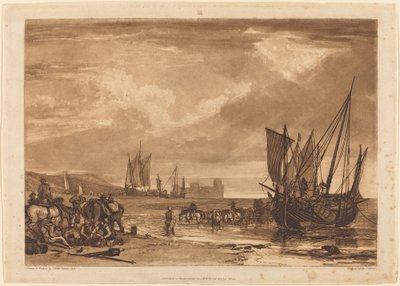 مشهد على الساحل الفرنسي ، نُشر عام 1807. بواسطة جوزيف مالورد وليام تورنر