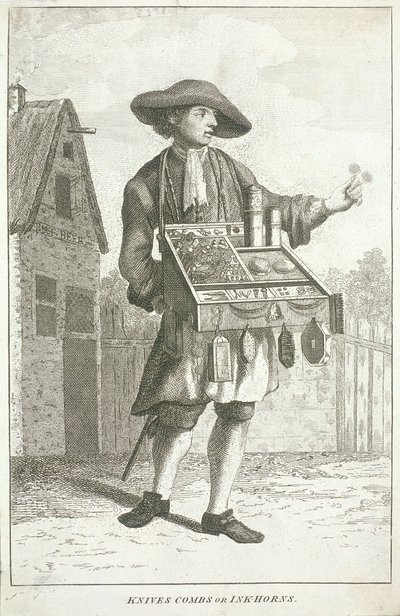 أمشاط سكاكين أو أبواق حبر ، صرخات لندن ، c1750 بواسطة جم