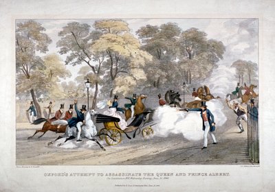 محاولة اغتيال الملكة فيكتوريا ، كونستيتيوشن هيل ، وستمنستر ، لندن ، 1840 بواسطة JR Jobbins