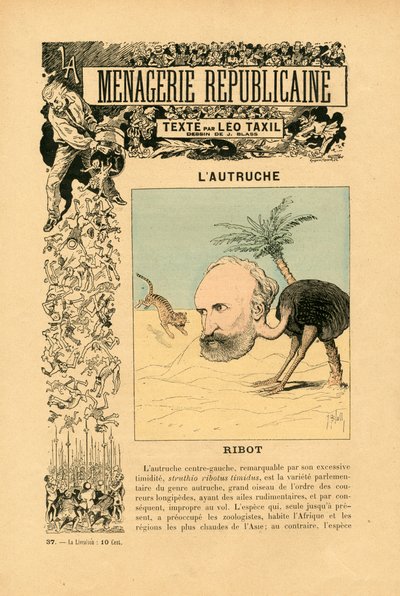 معرض ميناجيري ريبوبليكا الفكاهي للشخصيات الرئيسية للجمهورية الثالثة ، رقم 37 ، Satirique en Couleurs بواسطة (1847 1892) شاحب