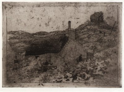 كوخ الصيادين على التل--جزيرة مان بواسطة J. Alden Weir