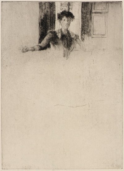 رسم بجانب النافذة بواسطة J. Alden Weir