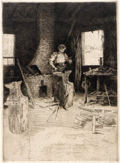 ورشة الحدادة بواسطة J. Alden Weir