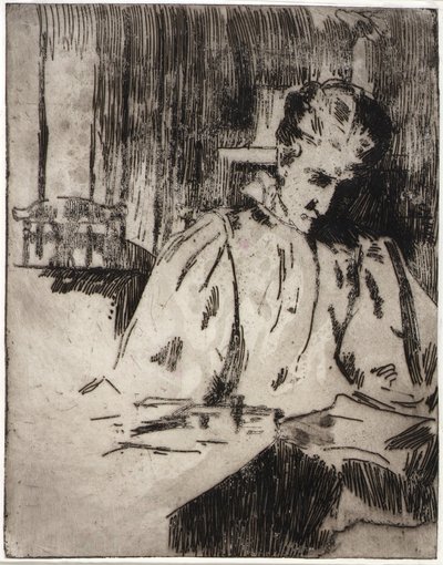 امرأة تقرأ بواسطة J. Alden Weir