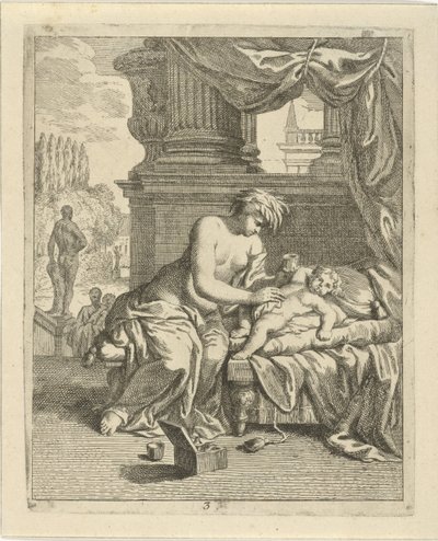 Thetis يلطخ أخيل بمشاهد الطعام الشهي من حياة أخيل (عنوان السلسلة) Vitam et mortem achilli (عنوان السلسلة) بواسطة ألكسندر يانسنز