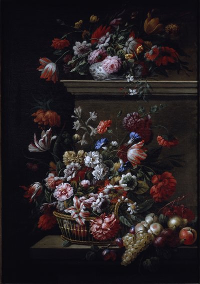 Still life of flowers (oil on canvas) بواسطة جي بي وبوجداني جاكوب مونوير