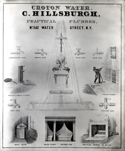 مياه كروتون. C. Hillsburgh ، سباك عملي ، لا. 342 Water Street ، نيويورك ، 1840s بواسطة ياء
