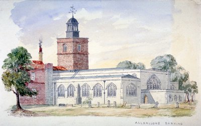 All Hallows-by-the-Tower Church ، لندن ، c1840 بواسطة جي كوك