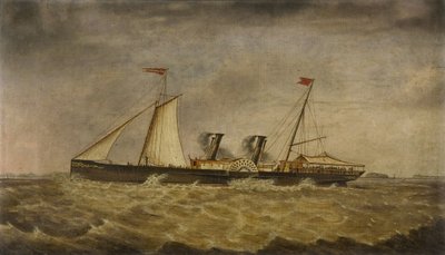 Old Bristol Paddle Pleasure Steamer 'The Velindra' قبالة Steep and Flat Holmes (زيت على قماش) بواسطة جوف