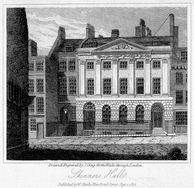 قاعة سكينرز ، مدينة لندن ، 1817. بواسطة جريج