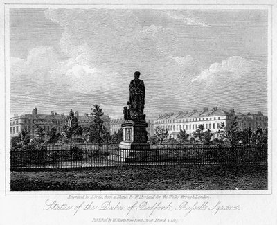 تمثال دوق بيدفورد ، ميدان راسل ، بلومزبري ، لندن ، 1817. بواسطة جريج