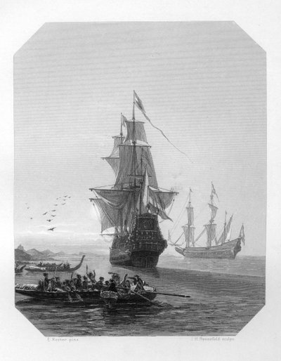 هابيل تاسمان ، بحار هولندي من القرن السابع عشر ، مستكشف وتاجر ، c1870 بواسطة YH Rennefeld