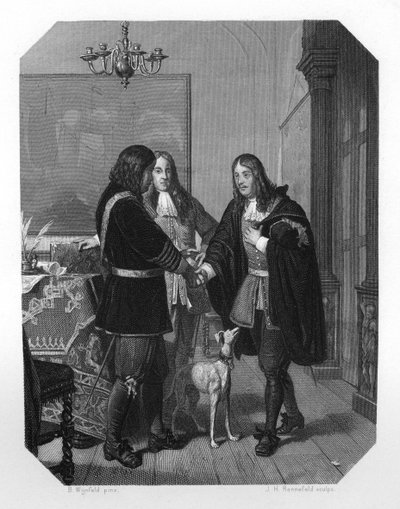 مصافحة بين كورنيليس ترومب وميشيل دي رويتر ، القرن السابع عشر c1870 بواسطة YH Rennefeld