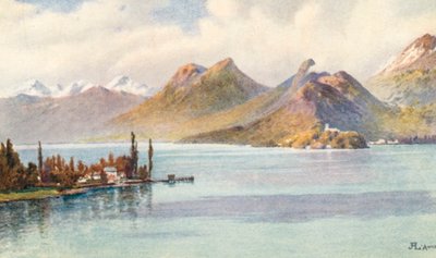 رأس بحيرة آنسي، هتي سافوا، JHL (طباعة حجرية ملونة) بواسطة جيه. هاردويك لويس