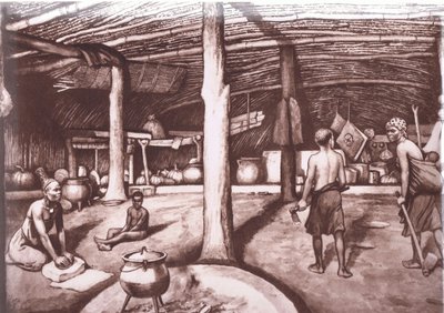 داخل Kaffir kraal ، من ملصقات مدرسة MacMillan ، حوالي 1950-60s (litho) بواسطة جى ماكفرلين