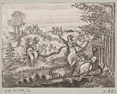رسم توضيحي لآدم أوليريوس ، "روزنتال الفارسية لشاعر بارع شيش سعدي [...]" ، شليسفيغ 1660 بواسطة جي مولر