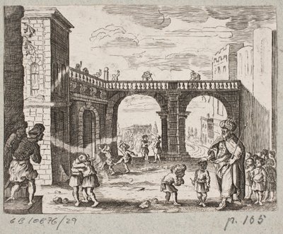 رسم توضيحي لآدم أوليريوس ، "روزنتال الفارسية لشاعر بارع شيش سعدي [...]" ، شليسفيغ 1660 بواسطة جي مولر