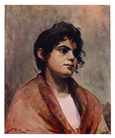 دراسة لرأس فتاة ايطالية 1901. بواسطة J Muntz