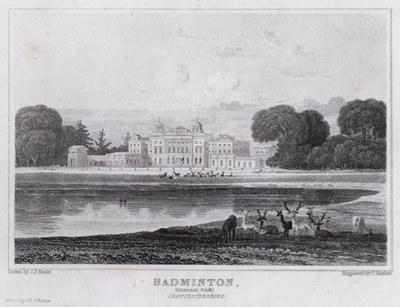 Badminton, General View, Gloucestershire (engraving) بواسطة جون بريستون نيل