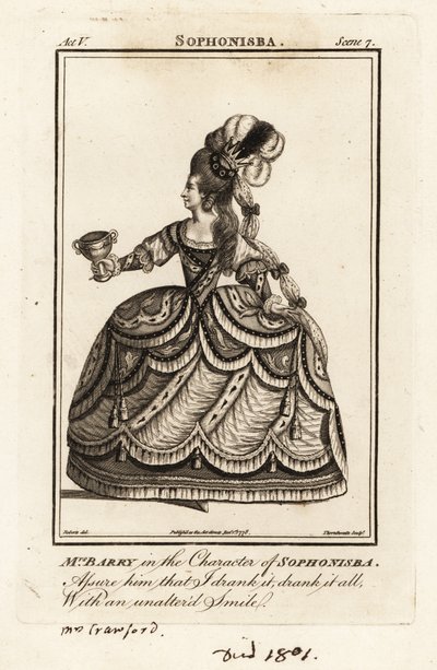 السيدة آن باري في شخصية Sophonisba في James Thomson s Sophonisba بواسطة ي ثورنثويت