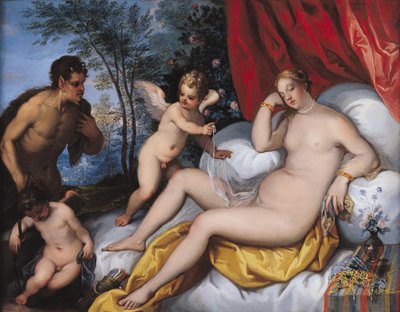 فينوس وبان (زيت على النحاس) بواسطة J. and Rottennhammer، Hans I Brueghel