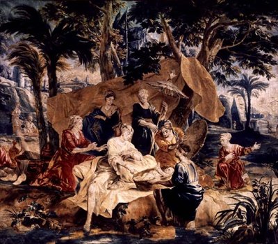 العثور على موسى ، صنع في مشاغل فرانس وبيتر فان دي بورشت (حوالي 1763) (نسيج) بواسطة J فان و Coppens AA (بعد) أورلي