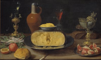 قطعة الفطور مع الجبن والكأس بواسطة Jacob  Foppens van Es