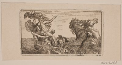 نبتون. رسم توضيحي لـ Jacob Fosie ، "Leather-Klude [...] أو عينات على المعاطف ، والطحن ، والأرضيات ، والإبر ، وماء النقش ، والأسود ، والمناديل ، والتحميل والطباعة من عام 1741 إلى عام 1743" بواسطة جاكوب فوسي