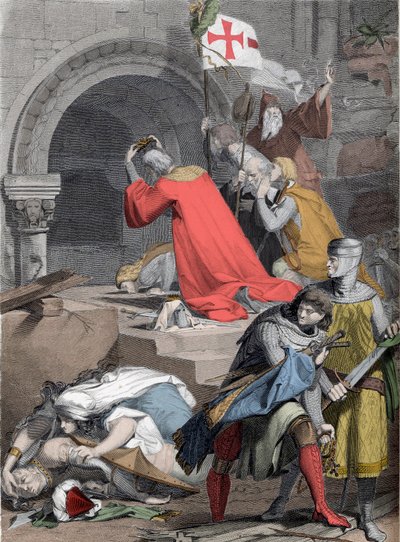 Godefroy de Bouillon (1058-1100) في Saint-Sepulcre ، عام 1099 - Godfrey of Bouillon at the Holy Sepulcher by Deininger - بواسطة جاكوب فريدريش دينينجر