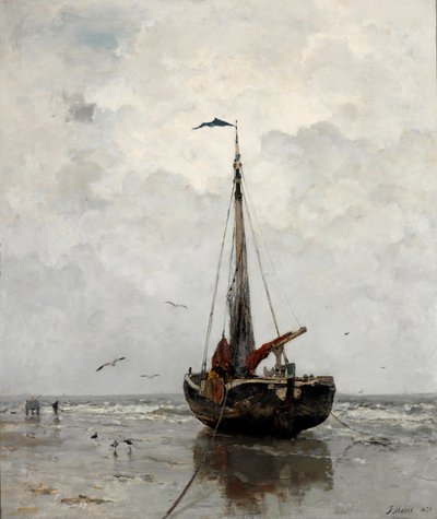 "Bateau de Peche" (قارب صيد) Peinture de Jacob Maris (1837-1899) - 1878 - ألوان زيتية على قماش خافت 160x140 سم Gemeentemuseum Den Haag بواسطة يعقوب هنريكوس أو هندريكوس ماريس