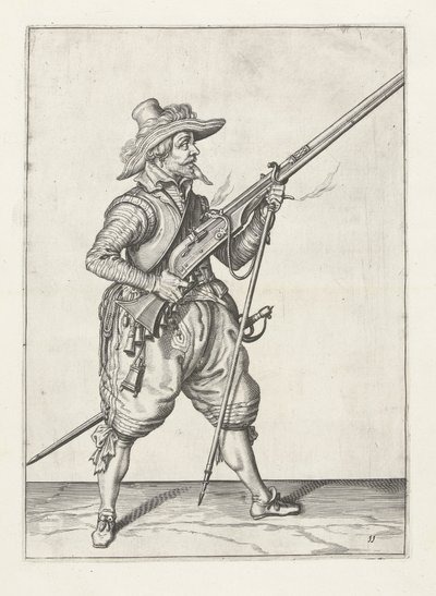 الفرسان يضع فراءته تحته ، 1600 بواسطة Jacob II de Gheyn