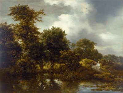 منظر طبيعي مشجر مع بركة ، أواخر عام 1640 بواسطة Jacob van Ruisdael