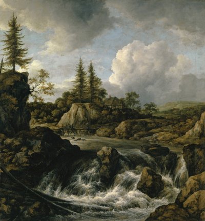 المناظر الطبيعية مع الشلال ، ج .1660 بواسطة Jacob van Ruisdael