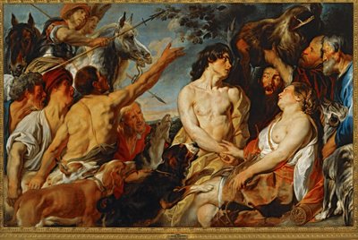 مليجر وأتالانتا ... (لوحة على قماش) بواسطة يعقوب جوردان