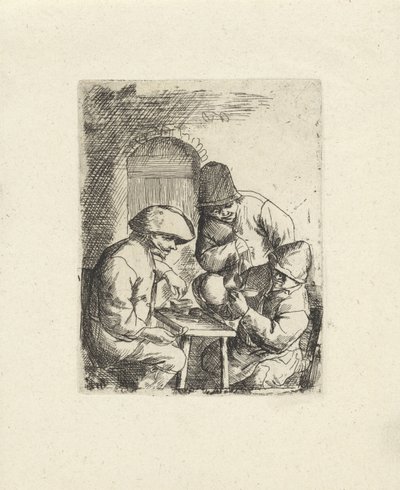 ثلاثة رجال وابريق فارغ نُسخ بعد Adriaan van Ostade (عنوان المسلسل) بواسطة أدريان فان أوستاد