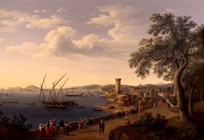 The Port of Gaeta, the Pier and the Fortress, by Jacob Philipp Hackert بواسطة جاكوب فيليب هاكيرت