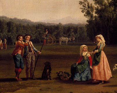 Trip to Caserta royal estates (oil on canvas) بواسطة جاكوب فيليب هاكيرت