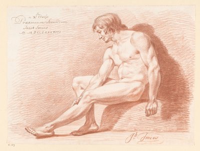 رجل جالس عاريًا ، يُرى من الجانب (الجائزة الثانية 1788) بواسطة جاكوب سميز