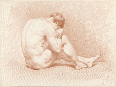 رجل جالس عاري الرأس على الركبة بواسطة جاكوب ويليمز. دي فوس