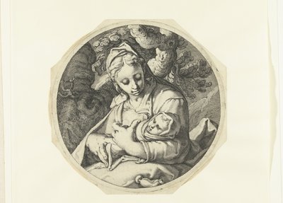 مريم مع المسيح الطفل مريم مع المسيح الطفل ويوسف مع أدوات النجار (عنوان السلسلة) بواسطة جاكوب دي غين (الثاني) (ورشة عمل)