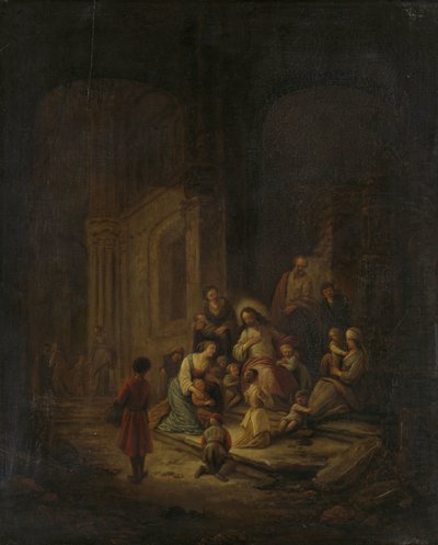 المسيح يبارك الأطفال الصغار بواسطة جاكوب دي ويت (أنا)