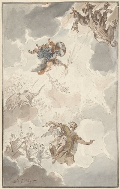 رئيس الملائكة ميخائيل يهزم التنين بواسطة Jacob de Wit