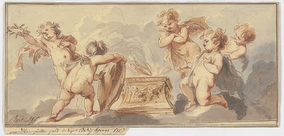 خمس اموريت تضحي على مذبح. 1723 بواسطة يعقوب دي فيت
